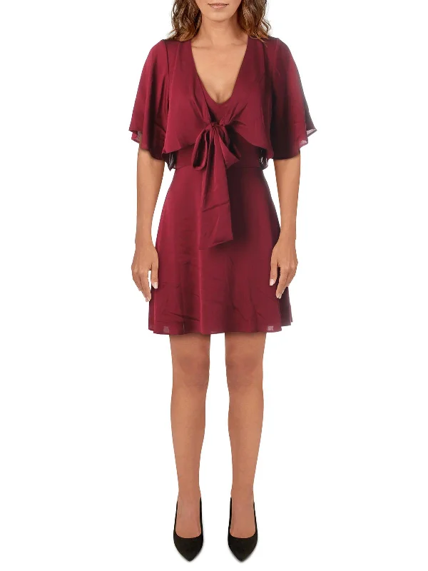 Clothing Sale Womens Tie Front Open Back Cocktail Dress