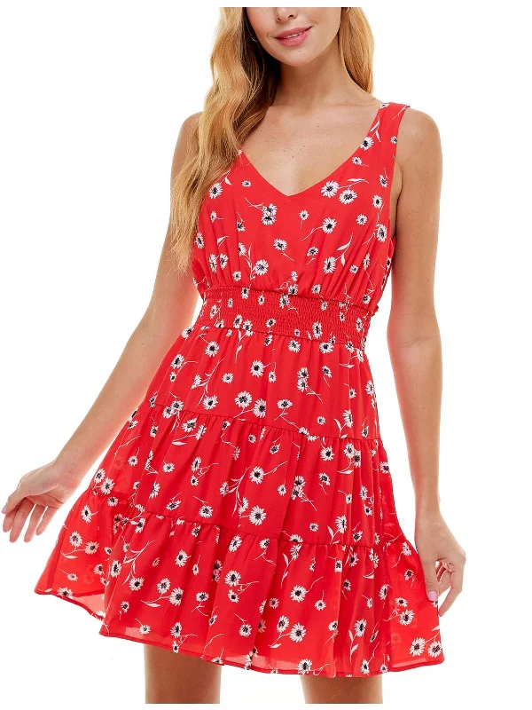 Women's Tops And Clothing Juniors Womens Tie Back Mini Fit & Flare Dress