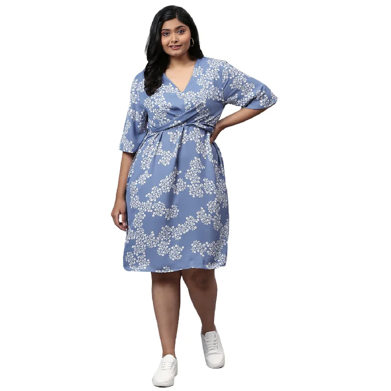 Luxury Women's Fashion Women Printed Knee-length Dress