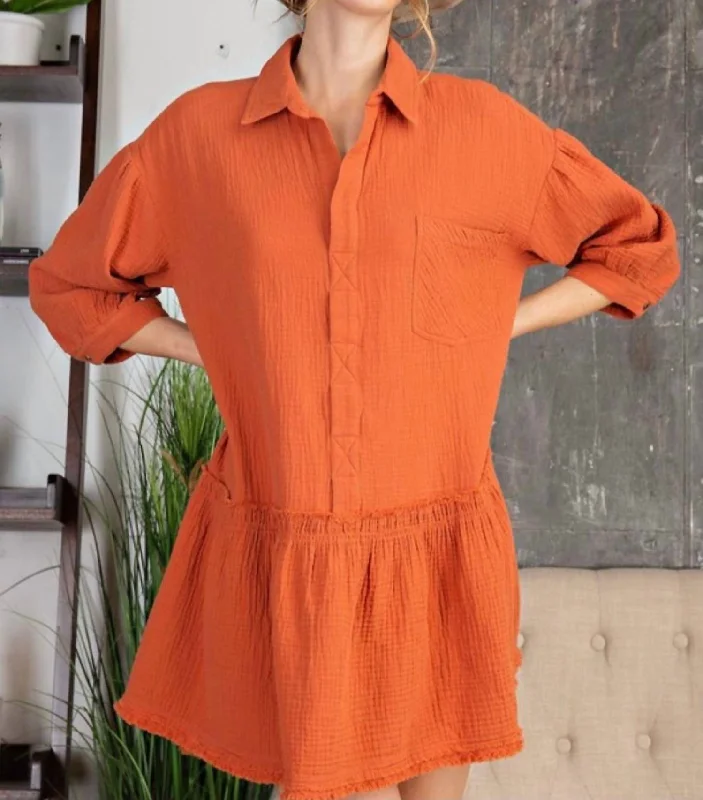 Casual Clothing for Women Blossom Dress In Orange