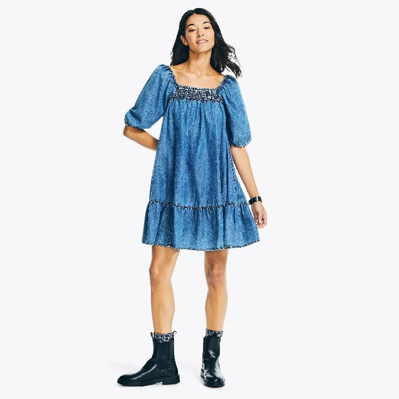 Affordable Women's Clothing Online Nautica Womens Sustainably Crafted Square-Neck Dress