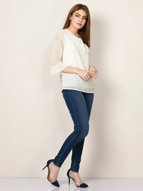 Wardrobe Refresh Pleated Chiffon Top
