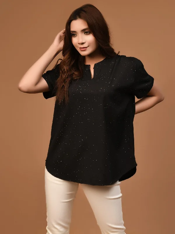Glamorous Evening Wear Glitter Splatter Top
