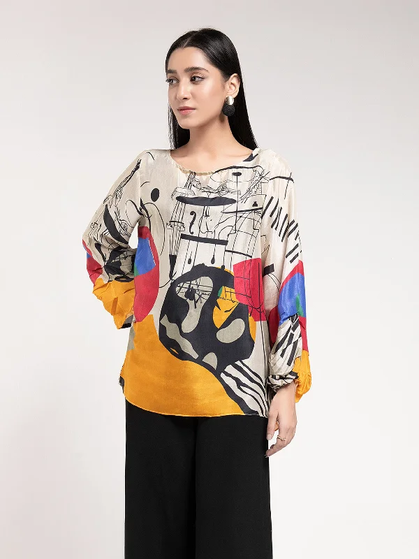 Bold Prints Casual Chic Printed Silk Top