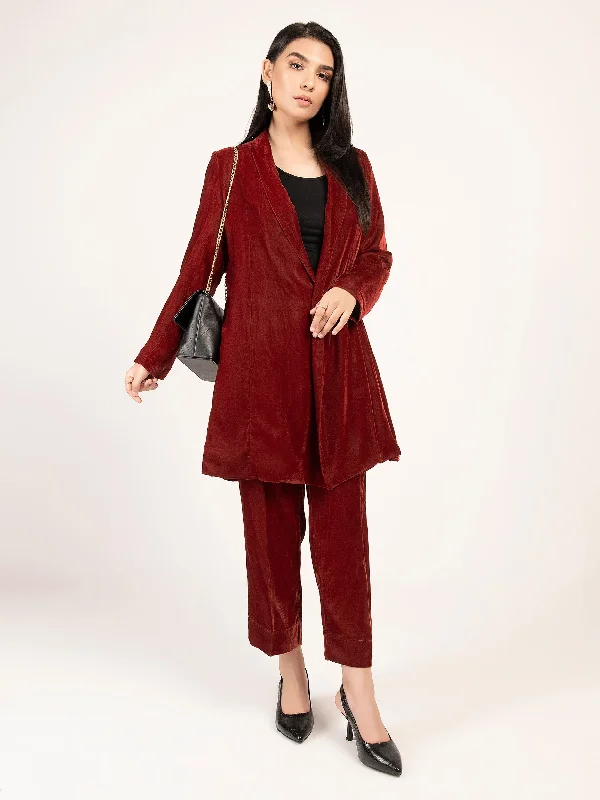 Earthy Tones Stylized Velvet Suit