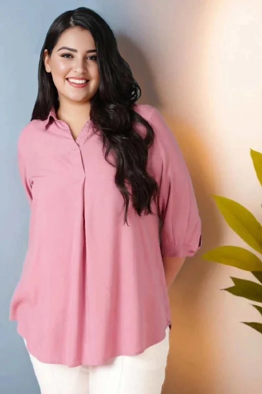 Style Upgrade Pink Centre Pleat Top