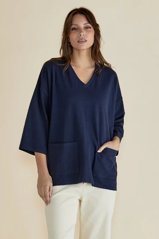 Boho Chic Fashion Betty Basics Raven Top Navy