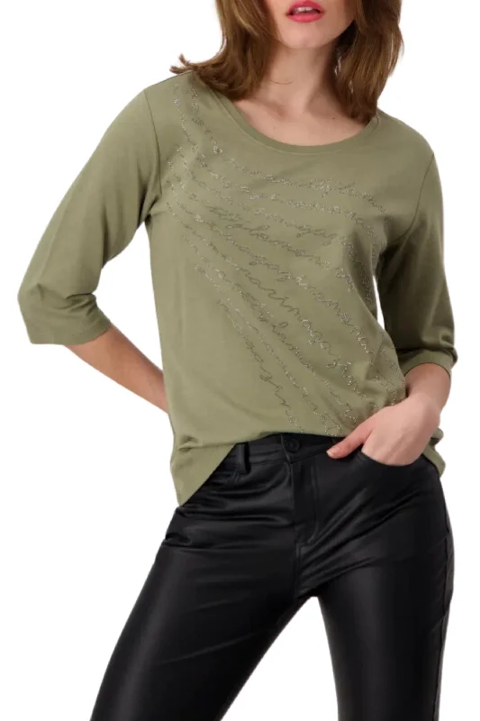 Fashion Sale SHIRT WITH RHINESTONE SCRIPT - 808096MNR