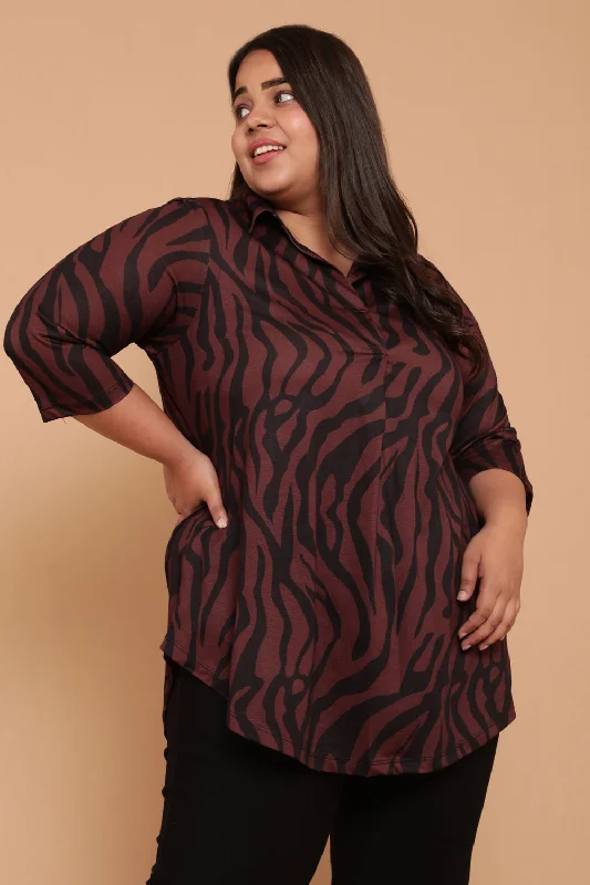 Online Boutique Clothing Bronze Tiger Centre Pleat Top