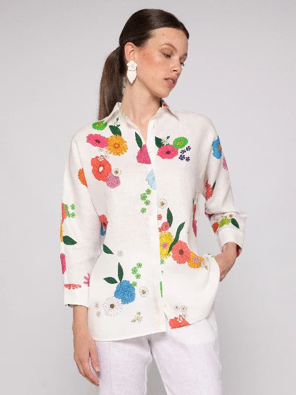 Wardrobe Essentials Louisa Linen Shirt - Flowers
