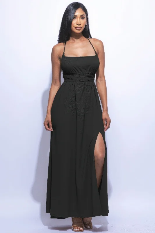 Chic Clothes For Women Side Slit Maxi Dress