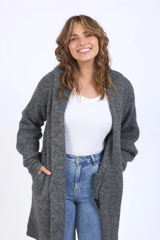 Everyday Fashion Elm Sylvie Longline Cardi Charcoal