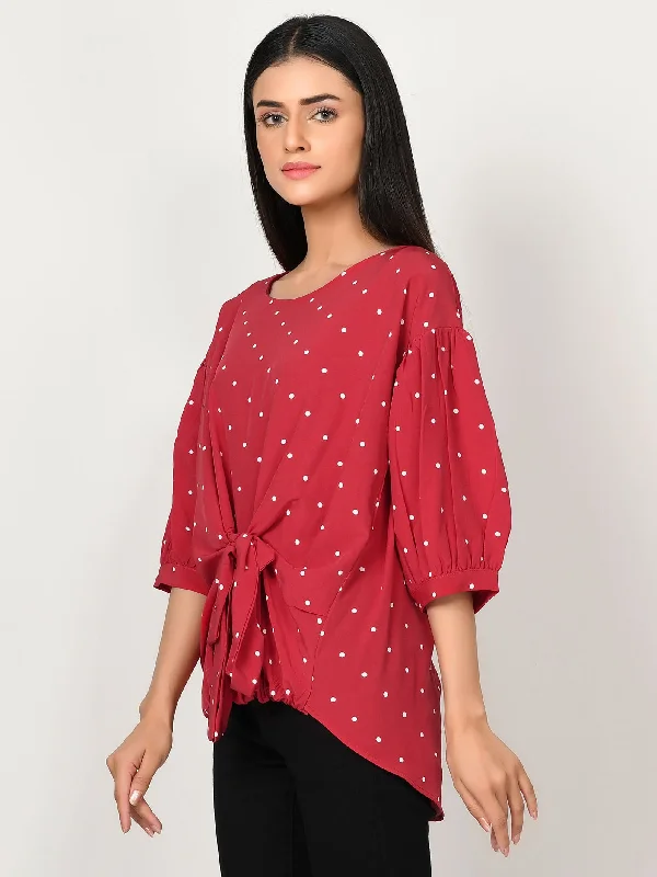 Vibrant Femme Fashion Dotted Top