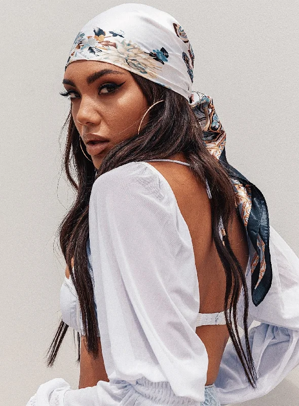 Eclectic Fashion Gemini Satin Scarf Black & White