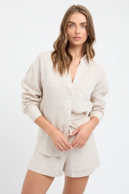 Trendy Women's Wear Flash Linen Shirt