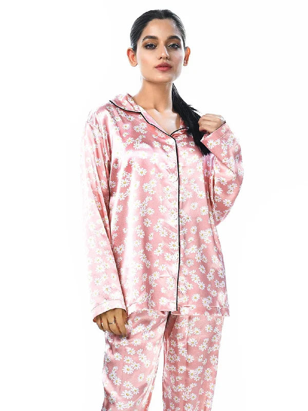 Online Boutique Clothing Silk Floral Printed Sleep Wear