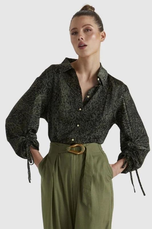 Mega Sale Fate Explorer Shirt Khaki Leopard