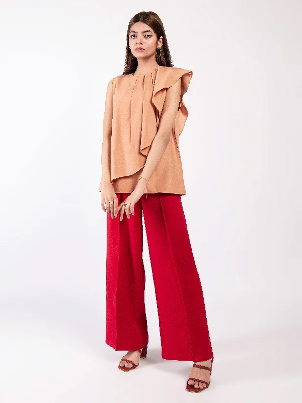 Trendy Street Style Frilled Grip Top