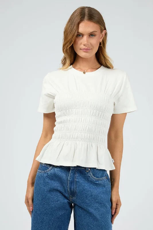 Sporty Streetwear All About Eve Lipa Ruched Top White