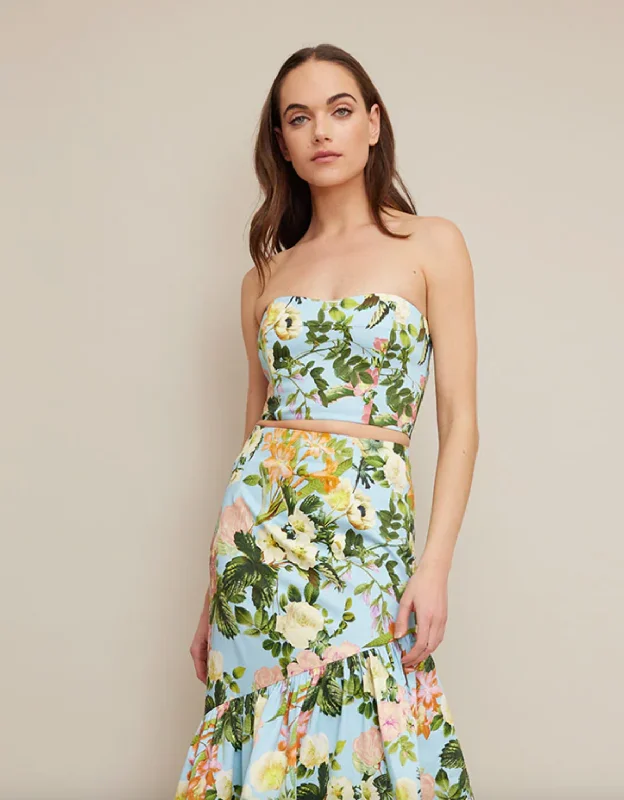 VIP Member Discount Elsa Top - Light Blue Kingston Floral