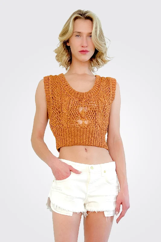 Fashion For Every Occasion Capritta Knitted Top - Ocre