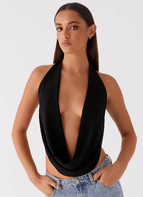 Sophisticated Fashion Elysia Chiffon Top - Black