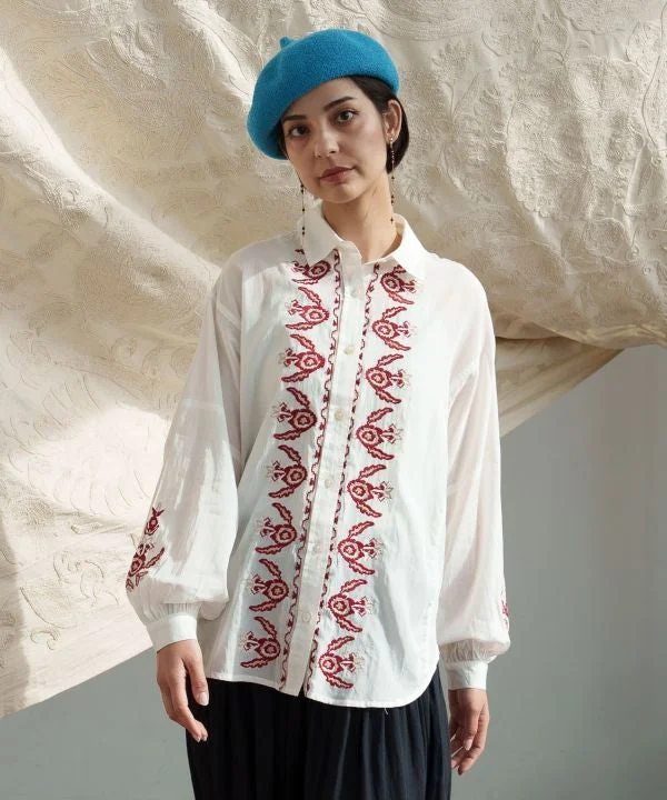 Elegant Style Cotton Rayon Embroidery Shirt