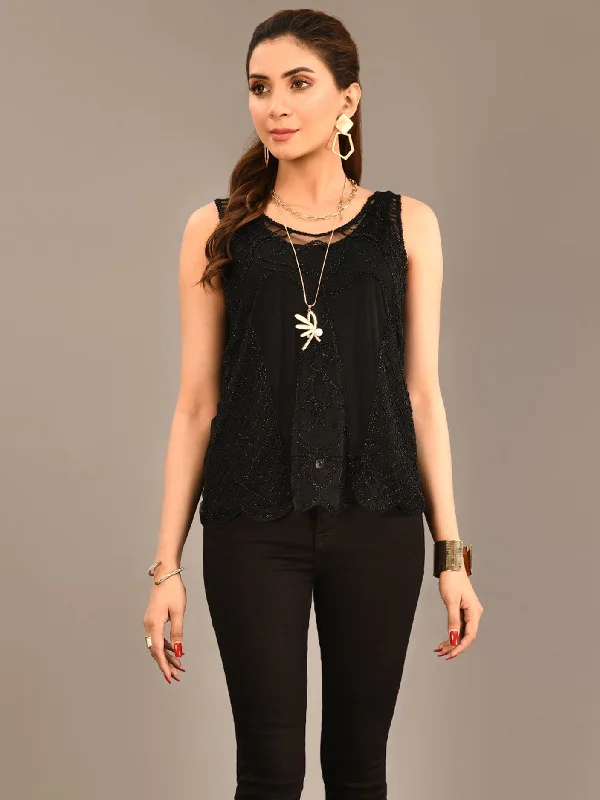 Enjoy Discount Beaded Net Top