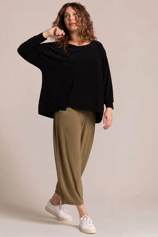 Business Casual Outfits Trim Boxy Top | Black