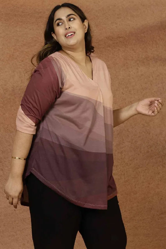 Stylish Savings Purple Ombre Plus Size Top