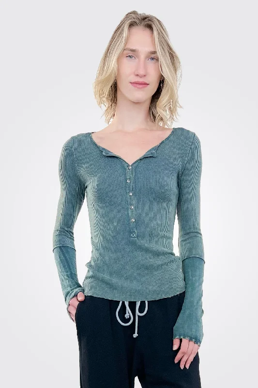 High End Women's Wear Henley - Army