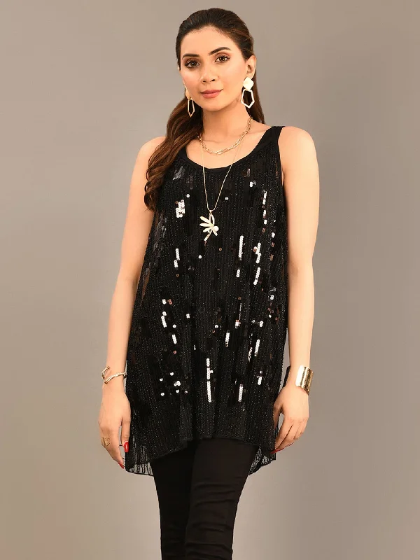 Durable Fashion Picks Beaded Net Top