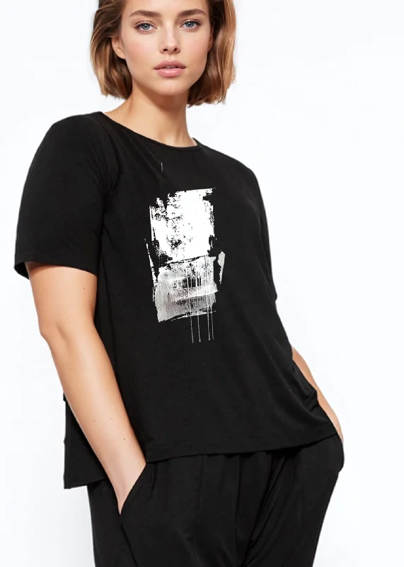 Women's Clothing Boutique Cube Top - Black White