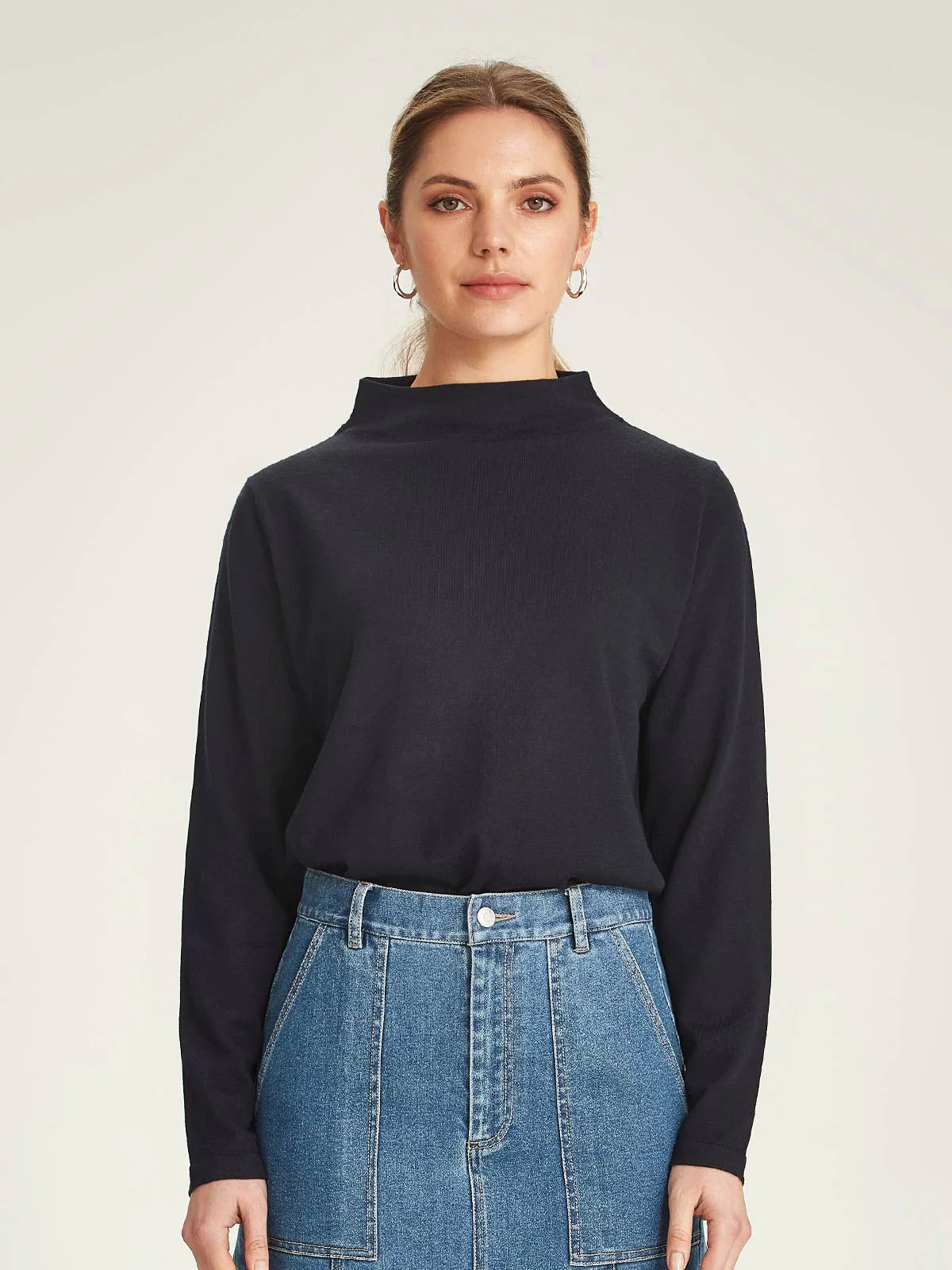 Chic Style Sills + Co Vardo Merino Funnel Neck - French Navy