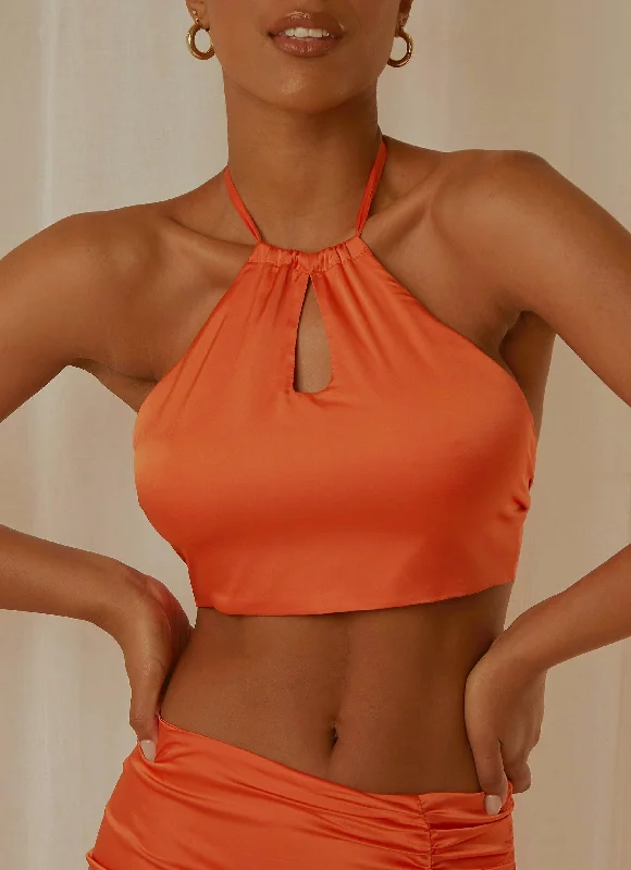 Current Trends Summer Evenings Halter Top - Orange