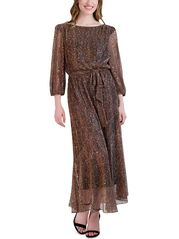 Online Clothing Boutiques Womens Sequined Polyester Fit & Flare Dress
