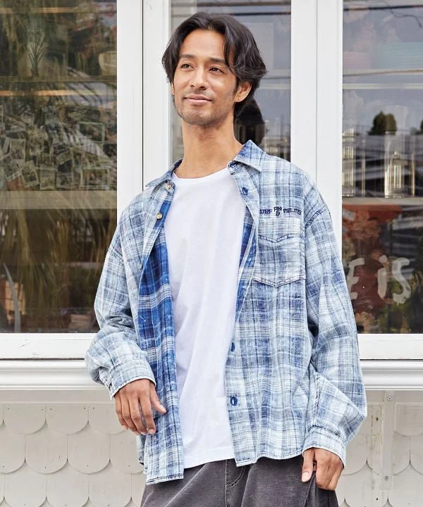 Casual Chic SURF＆Palms Bleached Check Shirt