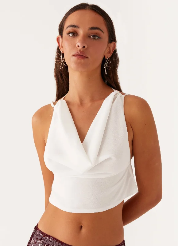 Fashionista Favorites Suki Halter Top - White