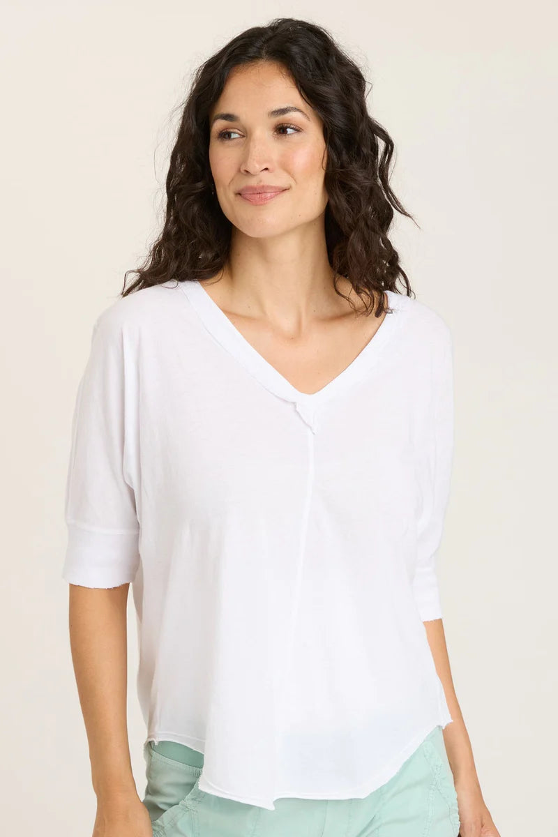 Imeless Style Gardiner Banded Sleeve Top - White