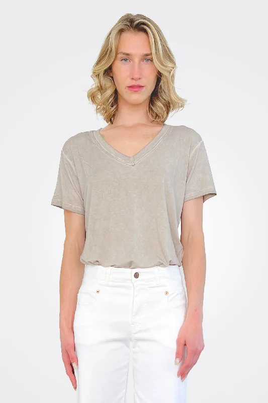 Clearance Event Tenna V Neck Shirt - Sea Sand