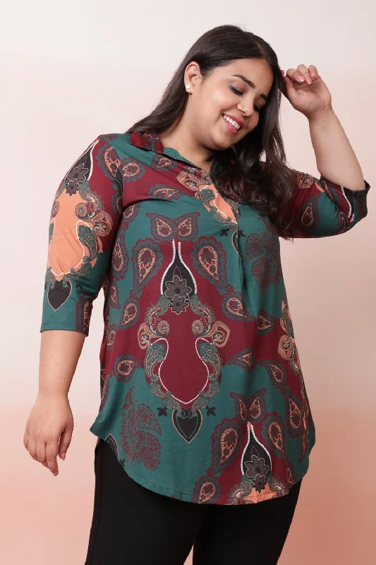 Holiday Special Offers Emerald Mystic Center Pleat Top