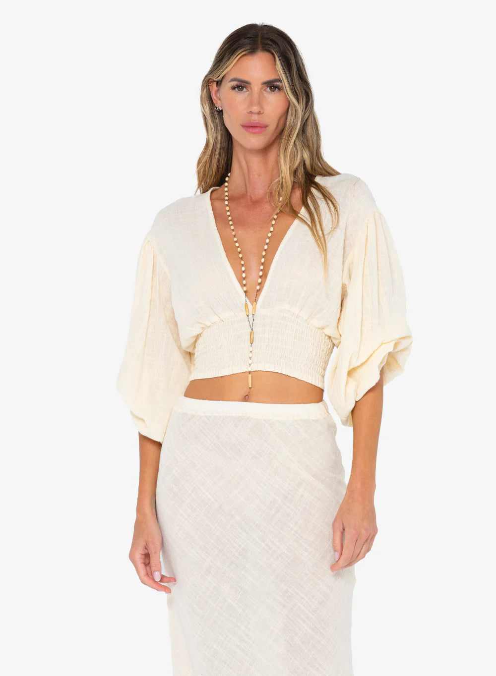 Vibrant Femme Fashion Nava Top - Vanilla