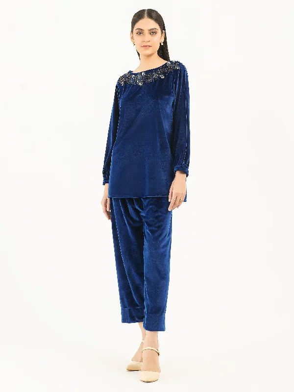 Premium Fashion Embroidered Velvet Co-Ord Set