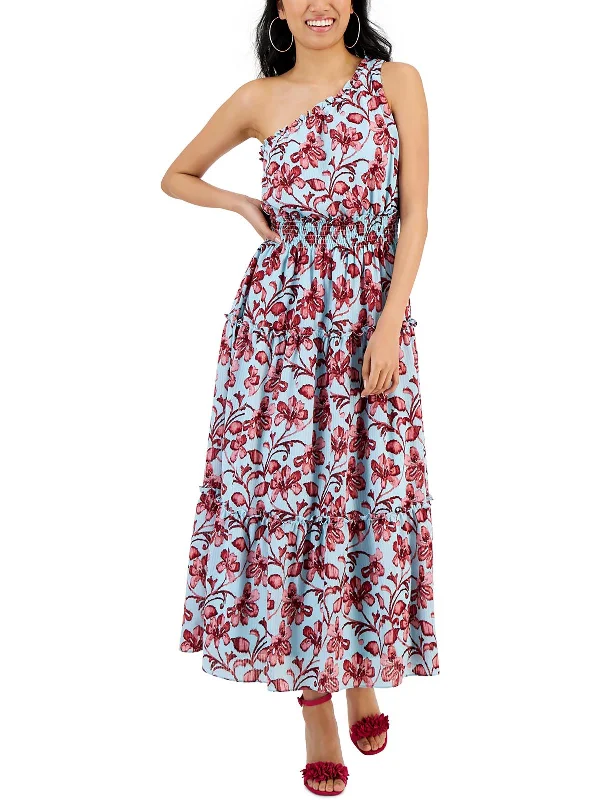 Big Sale Event Petites Womens Smocked Ruffled Maxi Dress