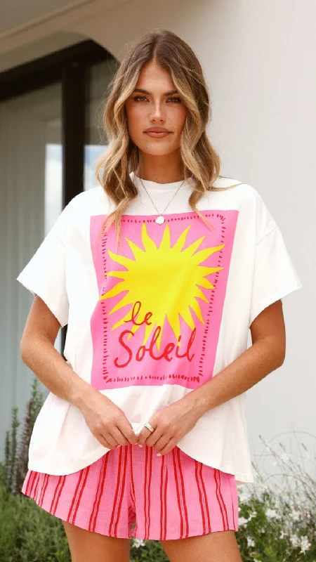 Luxury Fashion Soleil Top and Shorts Set - Pink