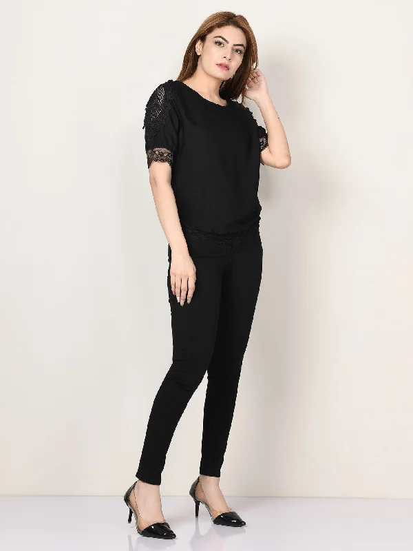 Casual Chic Laced Chiffon Top