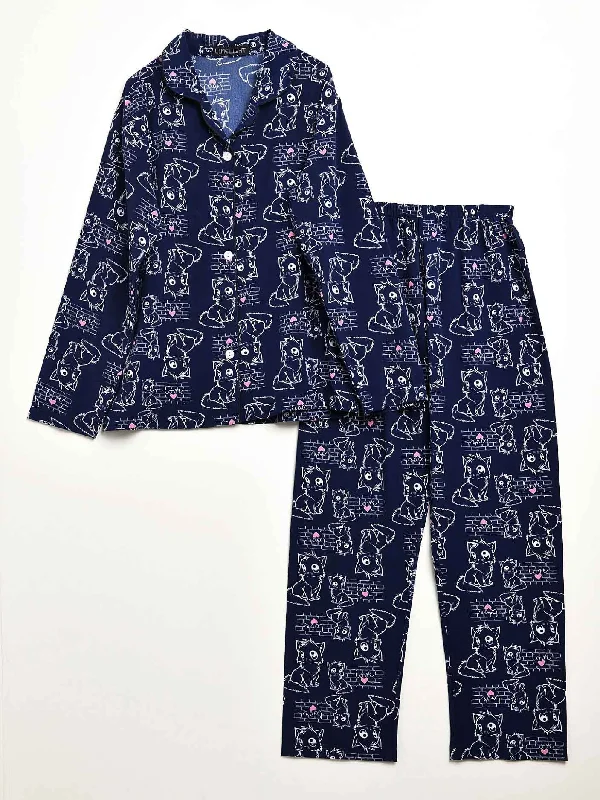 Women's Online Clothing Boutique Printed Grip Sleep Suit