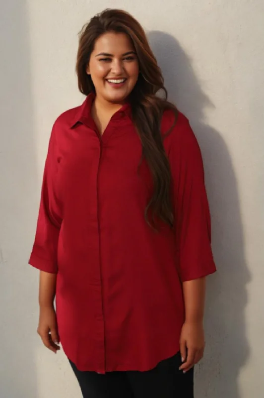 Comfort Centric Apparel Plus Size Red Shirt