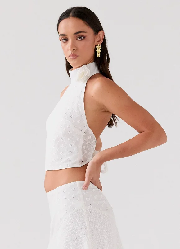 Clearance Sale Alice In Love Rose Top - White