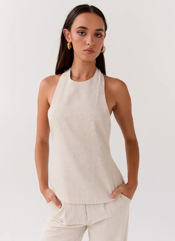 Bundle Offer Heatwave Linen Apron Top - Oatmeal